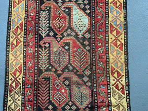 S. Caucasian Karabagh antique runner with boteh design (336 x 84cm)