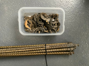 Thistle ended solid brass stair rods with clips ( Set of 15  )