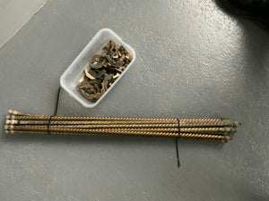 Thistle ended solid brass stair rods with clips ( Set of 15  )