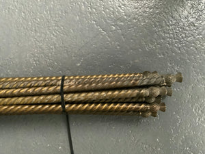 Thistle ended solid brass stair rods with clips ( Set of 15  )