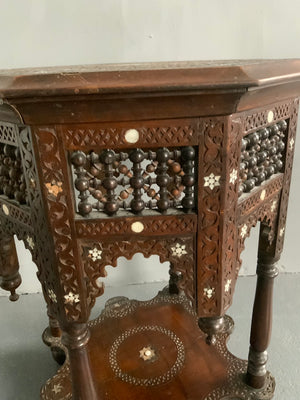 Ottoman Syrian large size hexagonal  m.o.p table ( 74(h) x 56(w)