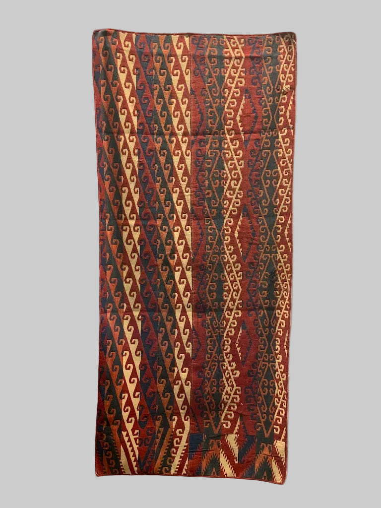 Uzbek antique warpface ghudjeri rug (183 x 83cm)