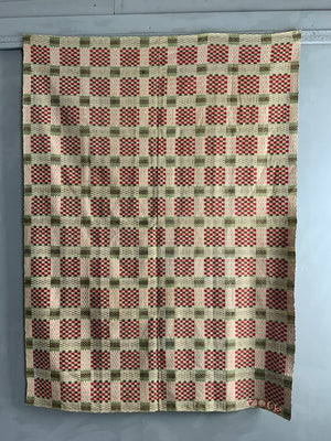 American Pennsylvanian type antique double-cloth (184 x 134cm)