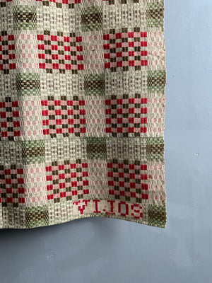 American Pennsylvanian type antique double-cloth (184 x 134cm)