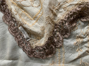 Luxury silk embroidered scarf ex Faliero Sarti (195 x 65cm)