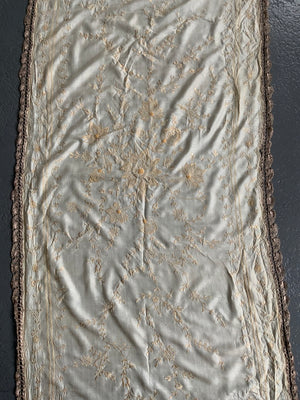 Luxury silk embroidered scarf ex Faliero Sarti (195 x 65cm)