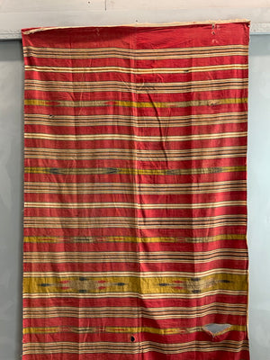 Syrian vintage striped cotton cloth with gilt (270 x 132cm) *AF