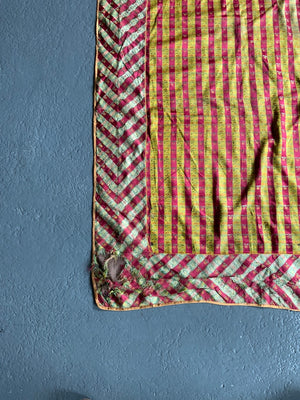 large antique Qajar silk hanging or cover (430 x 170cm)