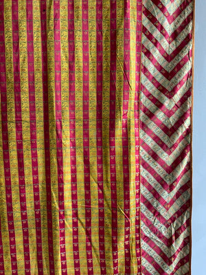 large antique Qajar silk hanging or cover (430 x 170cm)