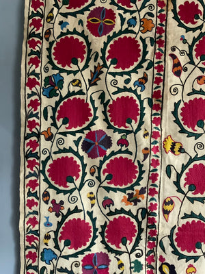 Tajikistan antique Uratubi / Khujand antique Suzani embroidery (213 x 160cm)