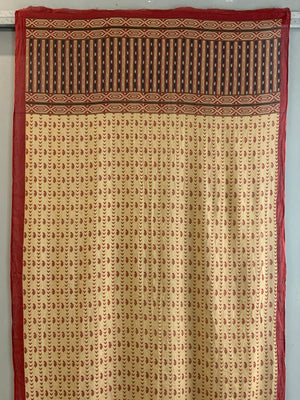 Indian lightweight vintage printed summer shawl (221  x 109cm)