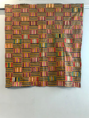 West African Ghana Ewe Kente mantle fragment (148 x 136cm)