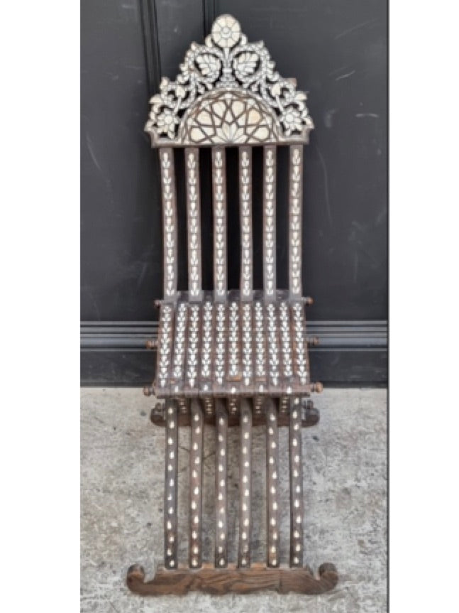 Damascus antique folding m.o.p. chair