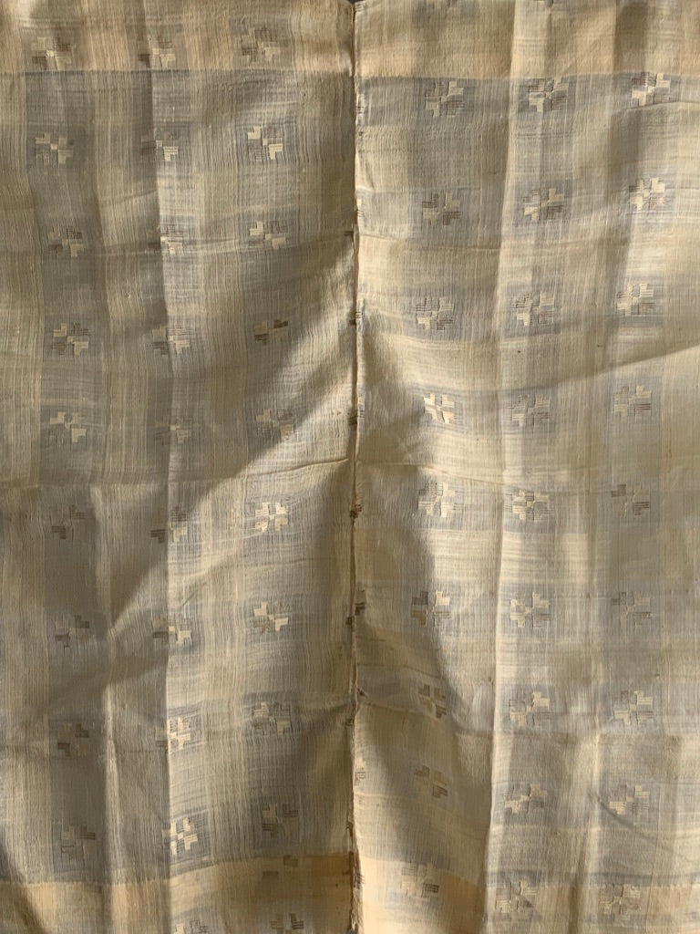 Late Ottoman silk gauze with cross design (103 x 99cm)