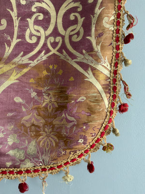 French antique silk pelmet (138 x 101cm) *AF