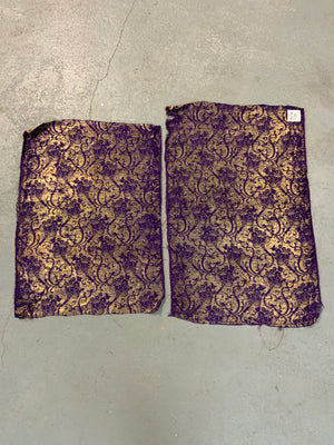 Gilt & silk brocade fragments (86 x 55cm) [2]