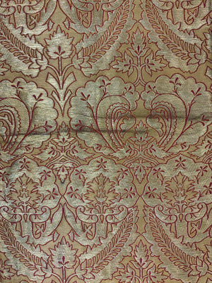 French small antique metallic brocade (61 x 25cm)