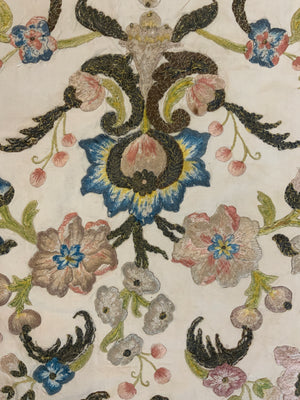 Re-applied 18th C Italian silk embroidery (100 x 47cm)
