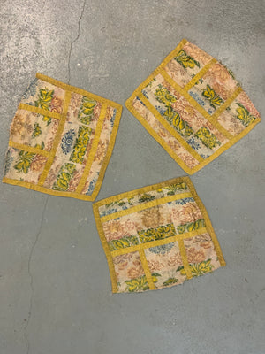 French antique silk brocade pieces (47 x 53cm) [3]