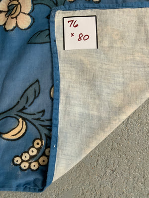 Turkish Kandili blue block printed cotton (76 x 80cm)