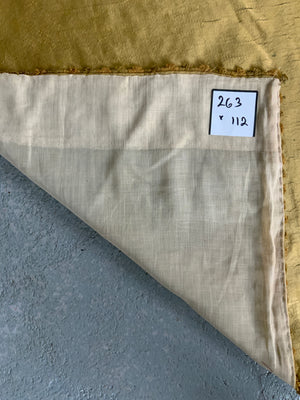 Lined antique yellow satin silk embroidery (263 x 112cm)