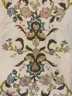 Re-applied 18th C Italian silk embroidery (100 x 47cm)