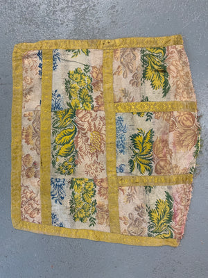 French antique silk brocade pieces (47 x 53cm) [3]