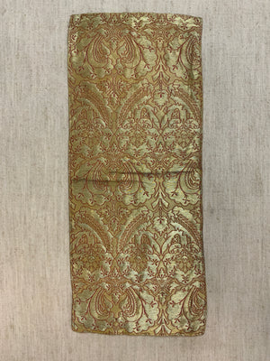 French small antique metallic brocade (61 x 25cm)