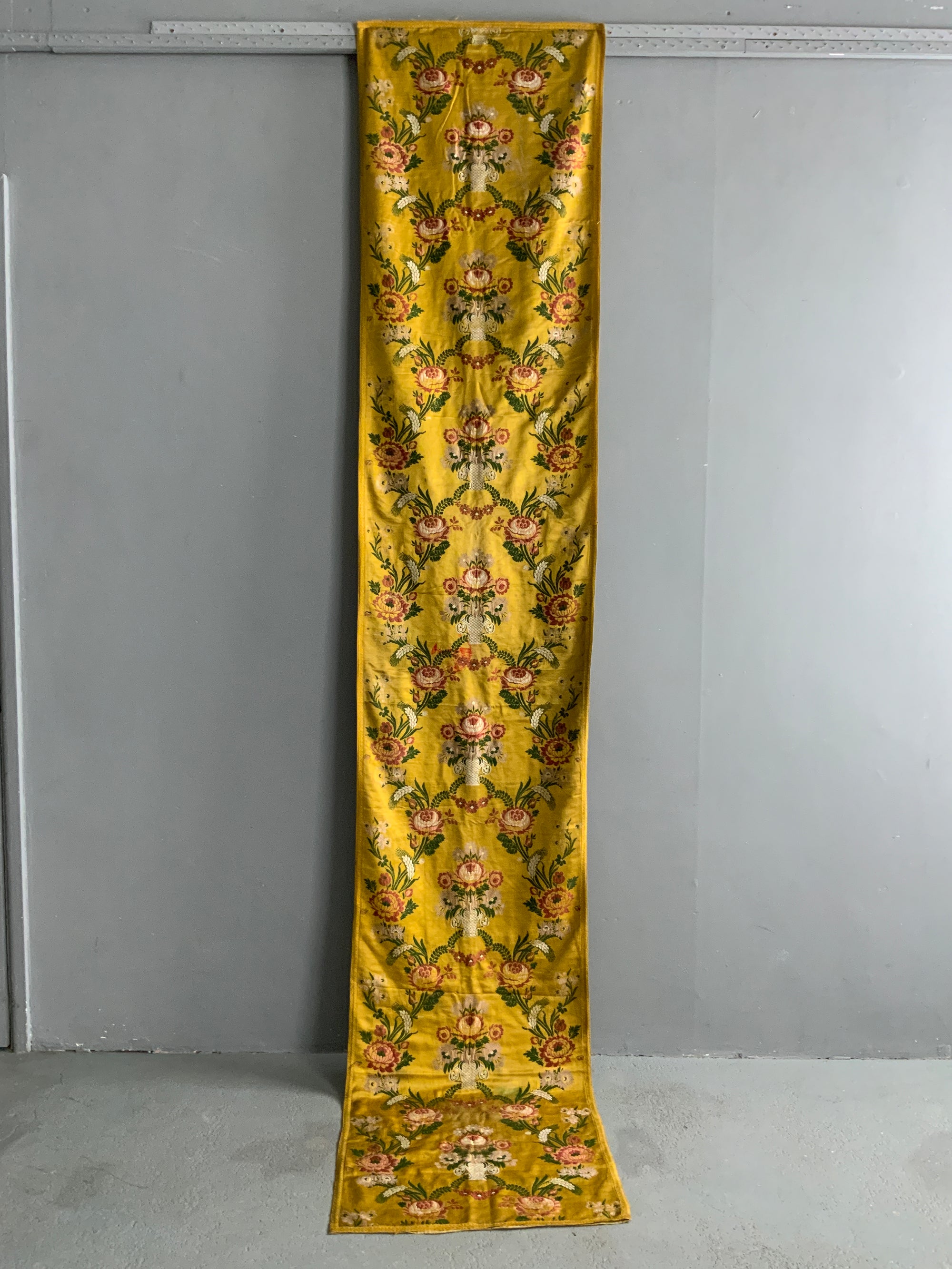 French or Italian antique silk length (284 x 55cm)