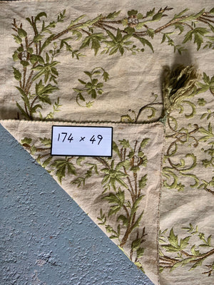 Turkish vintage silk embroidery (174 x 49cm)
