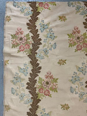 Spitalfields type silk brocade on cream (134 x 132cm) *AF