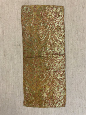 French small antique metallic brocade (61 x 25cm)