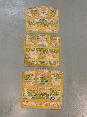 French antique silk brocade pieces (47 x 53cm) [3]