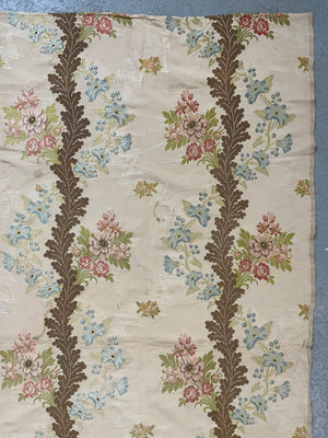 Spitalfields type silk brocade on cream (134 x 132cm) *AF