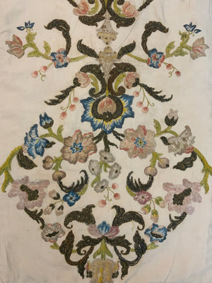 Re-applied 18th C Italian silk embroidery (100 x 47cm)
