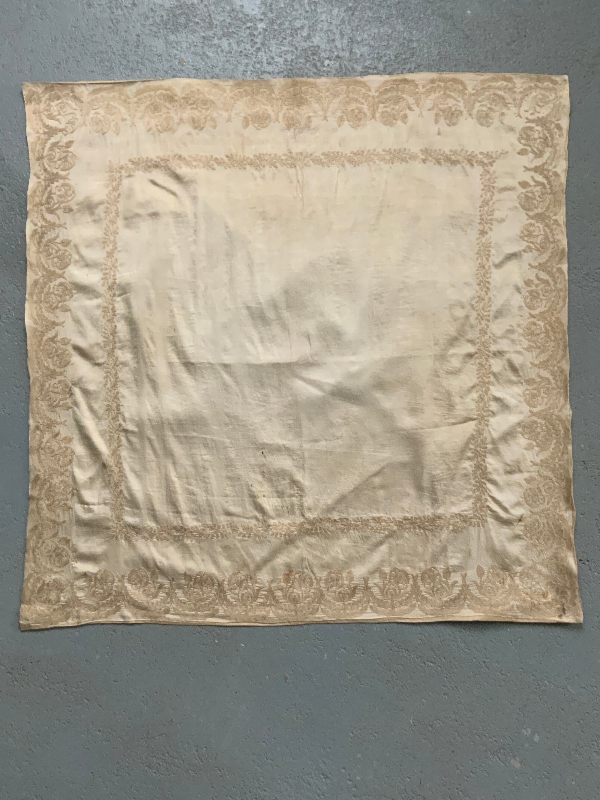 Aleppo antique Aghabani silk embroidery (96 x 94cm)