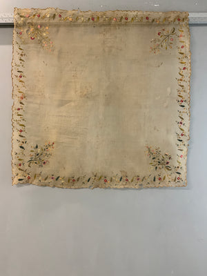 Ottoman antique embroidered silk gauze (102 x 102cm)