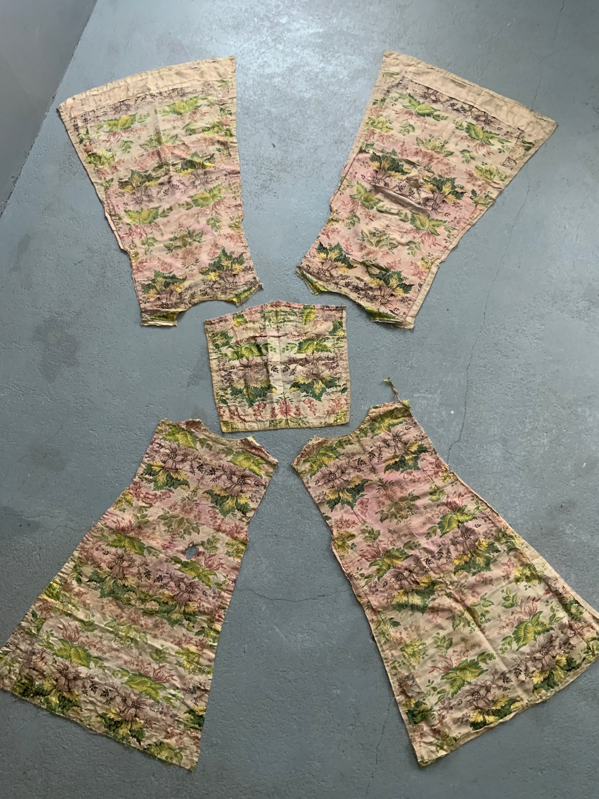 Five pieces of ecclesiastic French silk brocade *AF