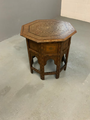 Indian antique Punjab Hoshiapur with brass inlay (52 x 51cm)