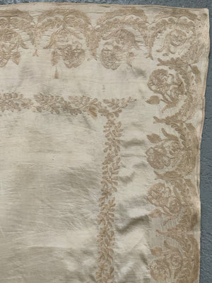 Aleppo antique Aghabani silk embroidery (96 x 94cm)