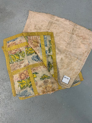 French antique silk brocade pieces (47 x 53cm) [3]