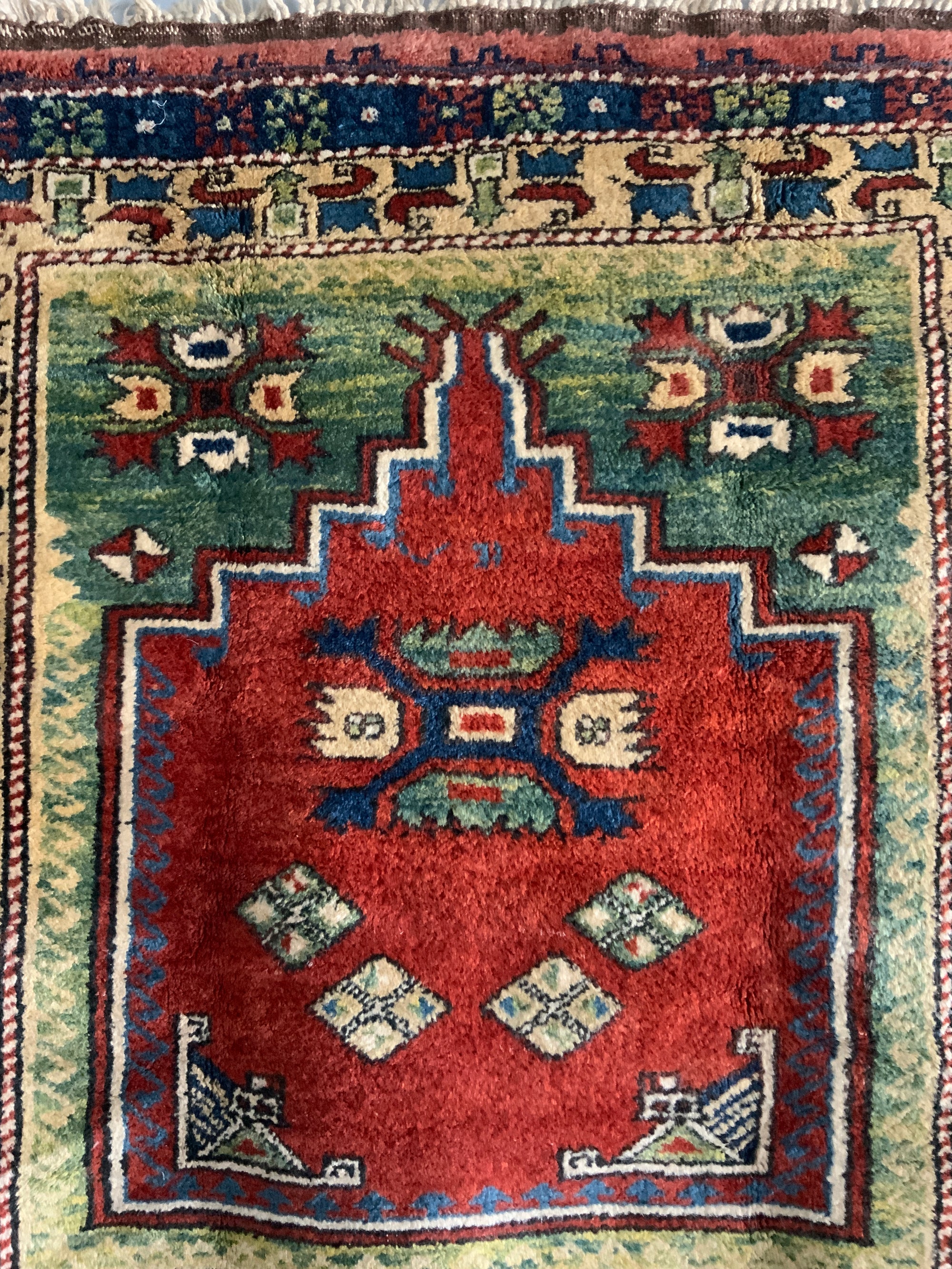 Small Turkish niched rug (123 x 122cm)