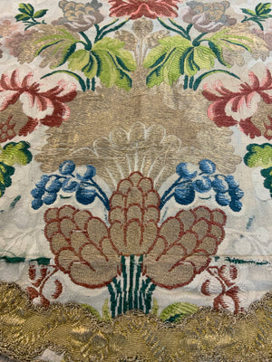 Continental antique silk brocade apron (45 x 53cm)