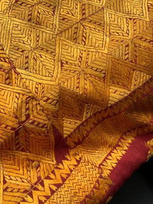 Indo-Pak antique West Punjab phulkari (259 x 121cm)