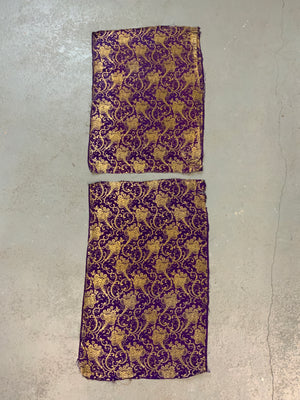 Gilt & silk brocade fragments (86 x 55cm) [2]