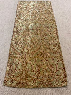 French small antique metallic brocade (61 x 25cm)