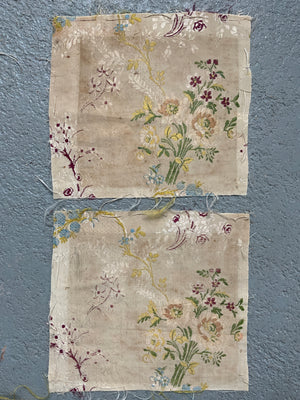 Fragments of antique Spitalfields silk brocade