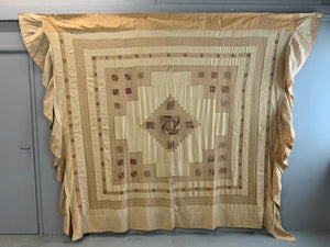 French mixed technique bed cover (239 x 193cm)