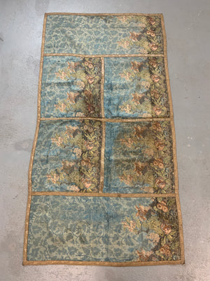 Italian antique blue silk brocade (99 x 187cm)