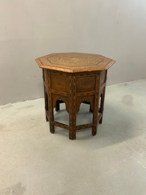 Indian antique Punjab Hoshiapur with brass inlay (52 x 51cm)